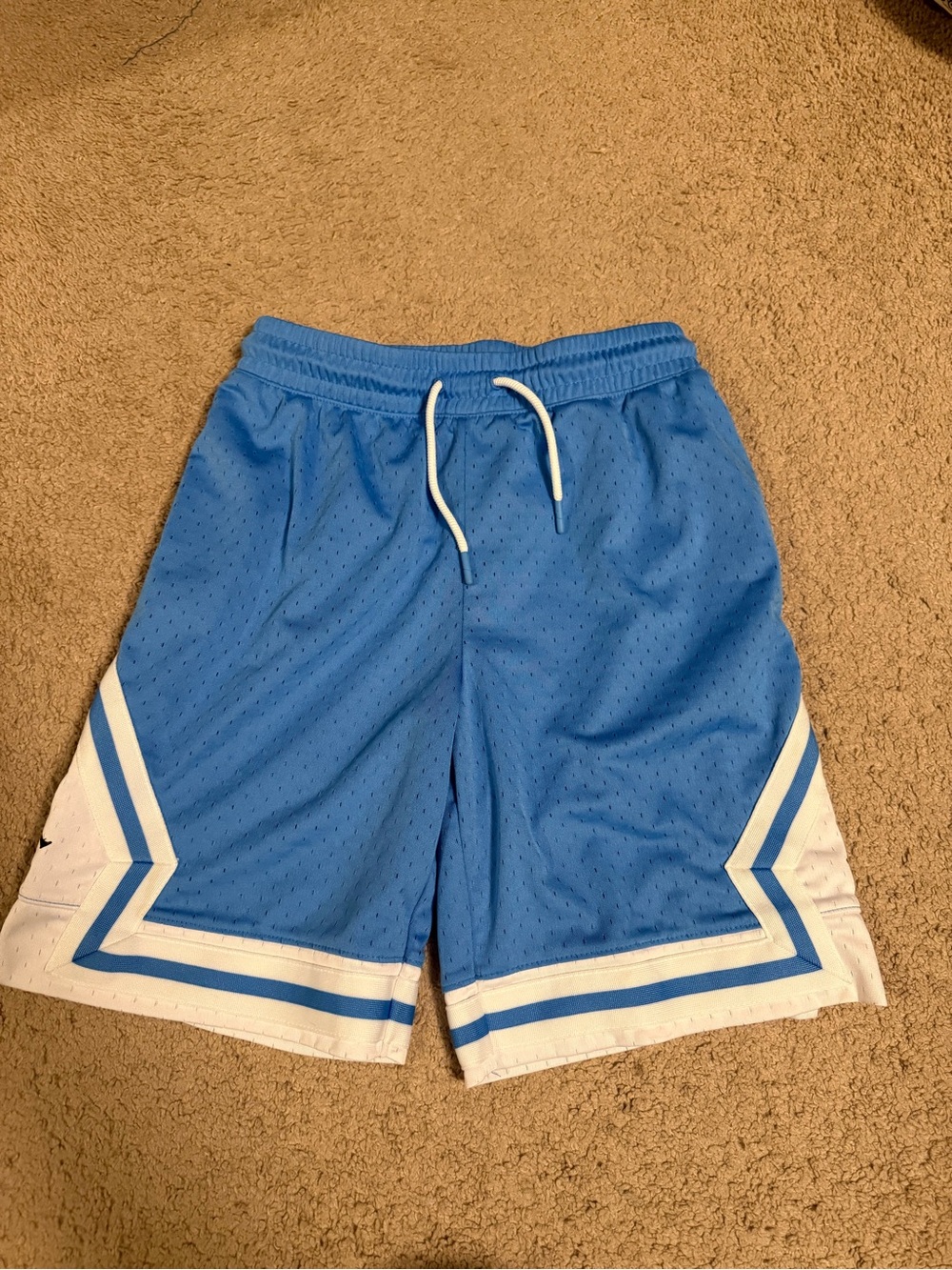 Jordan Blue Mesh Athletic Shorts with White Trim